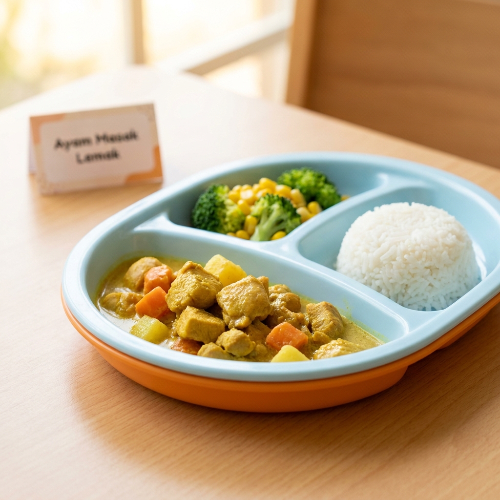 Makanan katering tengah hari kanak-kanak tadika Malaysia